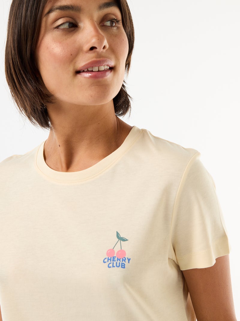 Pyjama long imprimé - 2 pièces Jaune - Kiabi