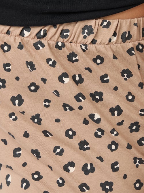 Pyjama long imprimé léopard - 2 pièces - Kiabi