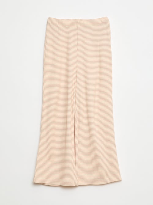 Pyjama long imprimé rayé - 2 pièces - Kiabi