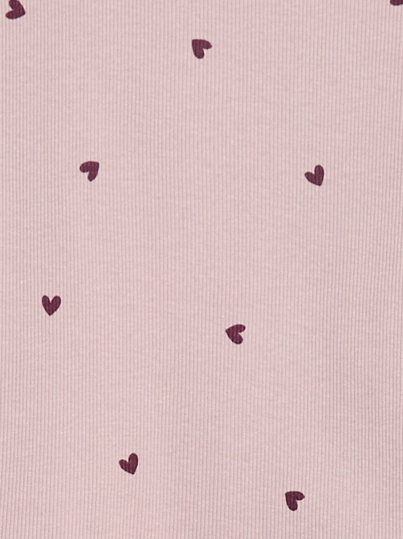 Pyjama long imprimé rayé - 2 pièces Violet - Kiabi