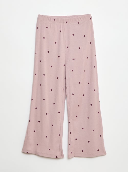 Pyjama long imprimé rayé - 2 pièces - Kiabi