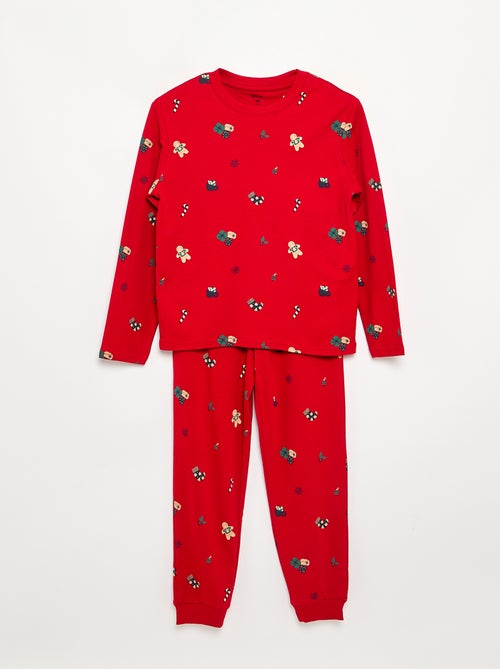 Pyjama 'Noël' 2 pièces - T-shirt à manches longues + pantalon - Kiabi