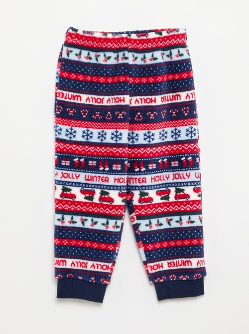 Pyjama 'Noël' jacquard en polaire 2 pièces - Sweat + pantalon - Kiabi