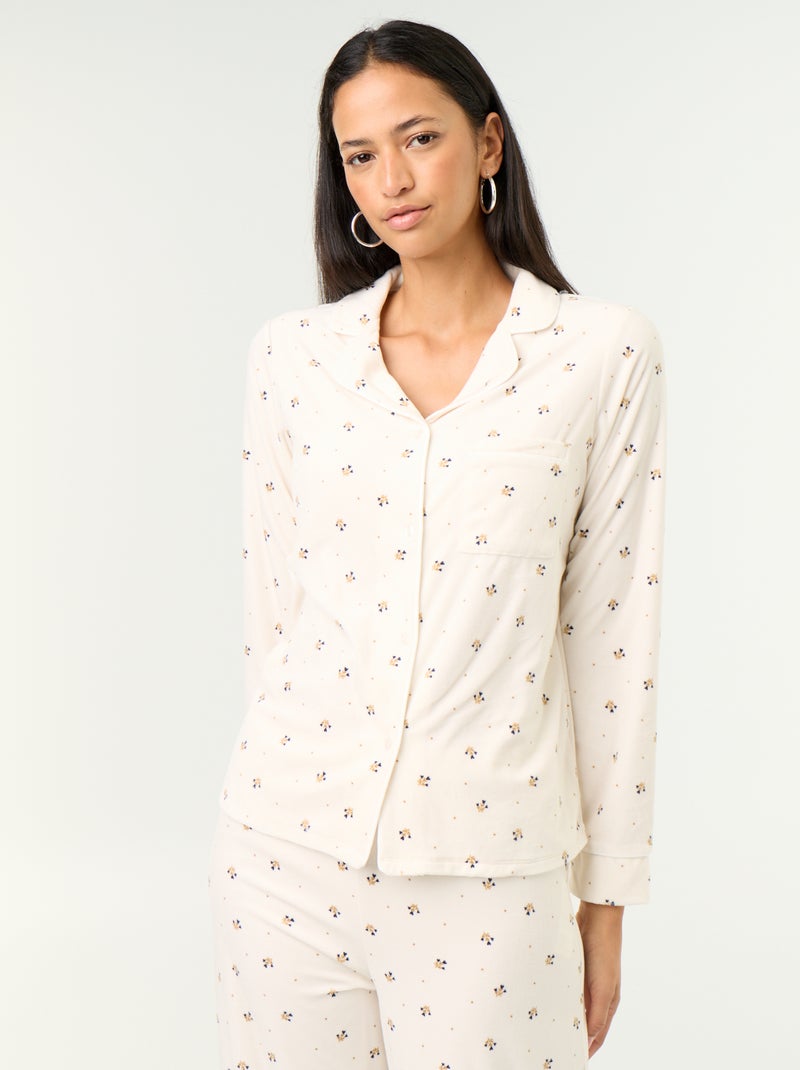 Pyjama-Set 2-teilig - Oberteil + Hose Weiß - Kiabi