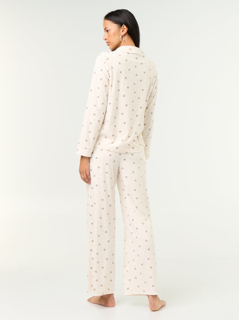 Pyjama-Set 2-teilig - Oberteil + Hose Weiß - Kiabi