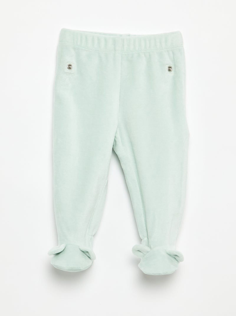 Pyjama-Set aus 2 Teilen, Samt Hellgrün - Kiabi