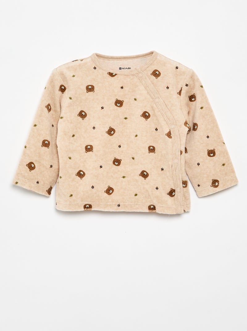 Pyjama-Set aus 2 Teilen, Samt Marron - Kiabi