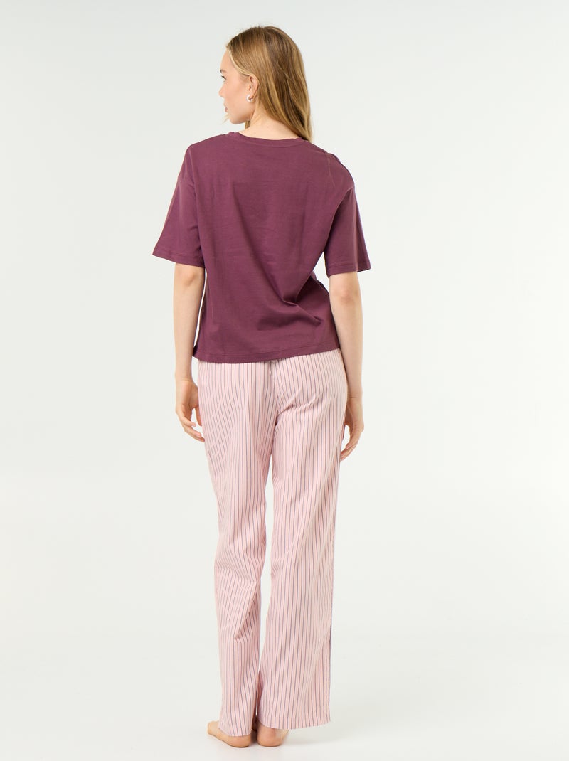 Pyjama-Set aus Baumwolle - T-Shirt + Hose Bleu - Kiabi