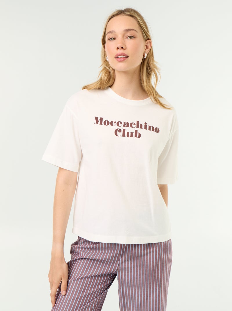 Pyjama-Set aus Baumwolle - T-Shirt + Hose Marron - Kiabi