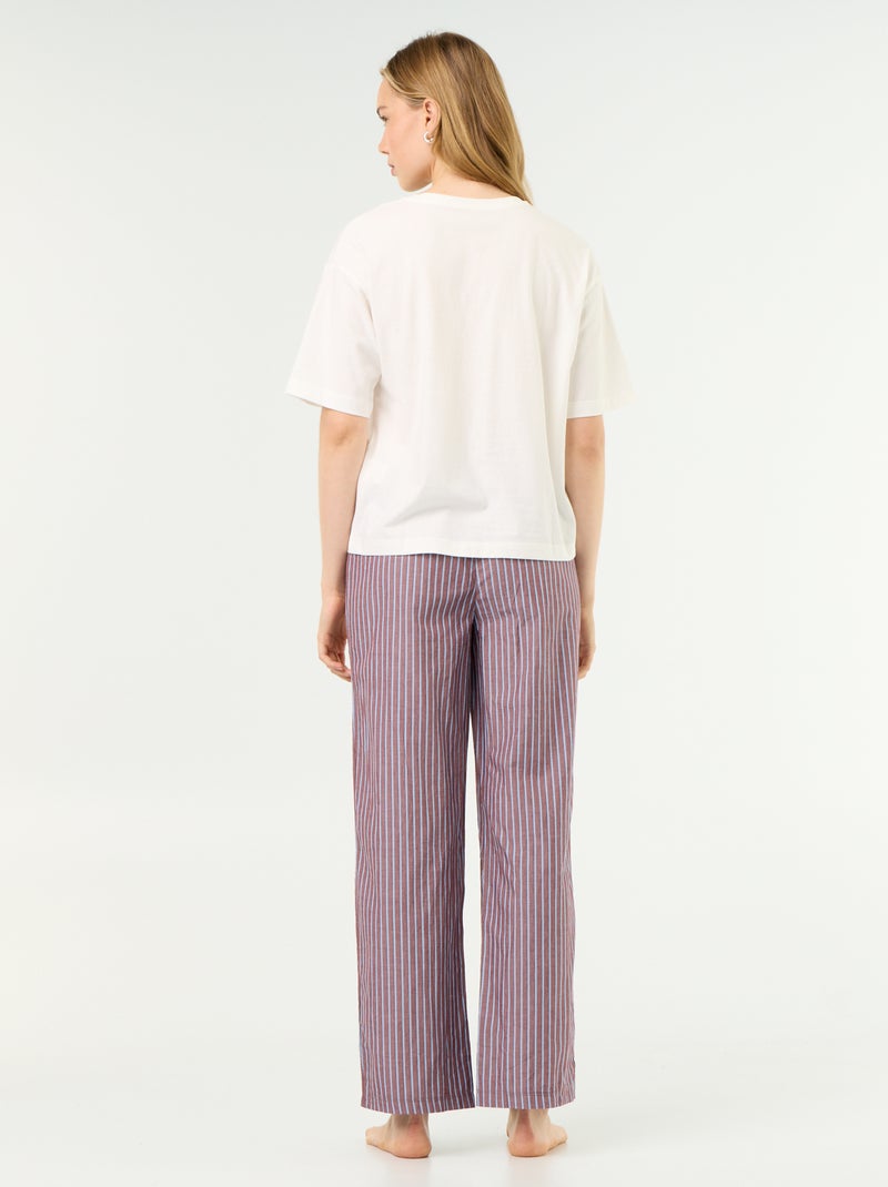 Pyjama-Set aus Baumwolle - T-Shirt + Hose Marron - Kiabi