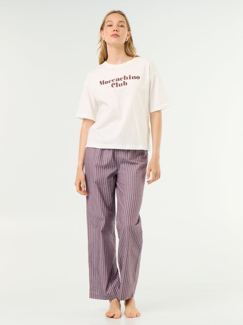 Pyjama-Set aus Baumwolle - T-Shirt + Hose - Kiabi