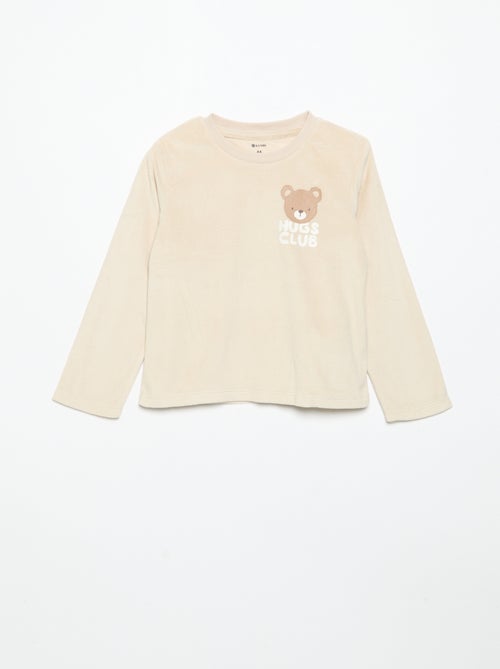 Pyjama-Set aus Fleece mit verspielter Kapuze - 2-teilig - Kiabi