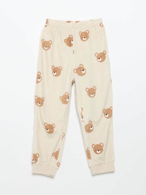 Pyjama-Set aus Fleece mit verspielter Kapuze - 2-teilig - Kiabi