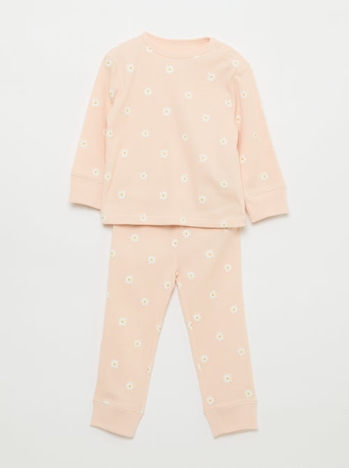 Pyjama-Set aus gerippter Baumwolle - 2-teilig - Kiabi