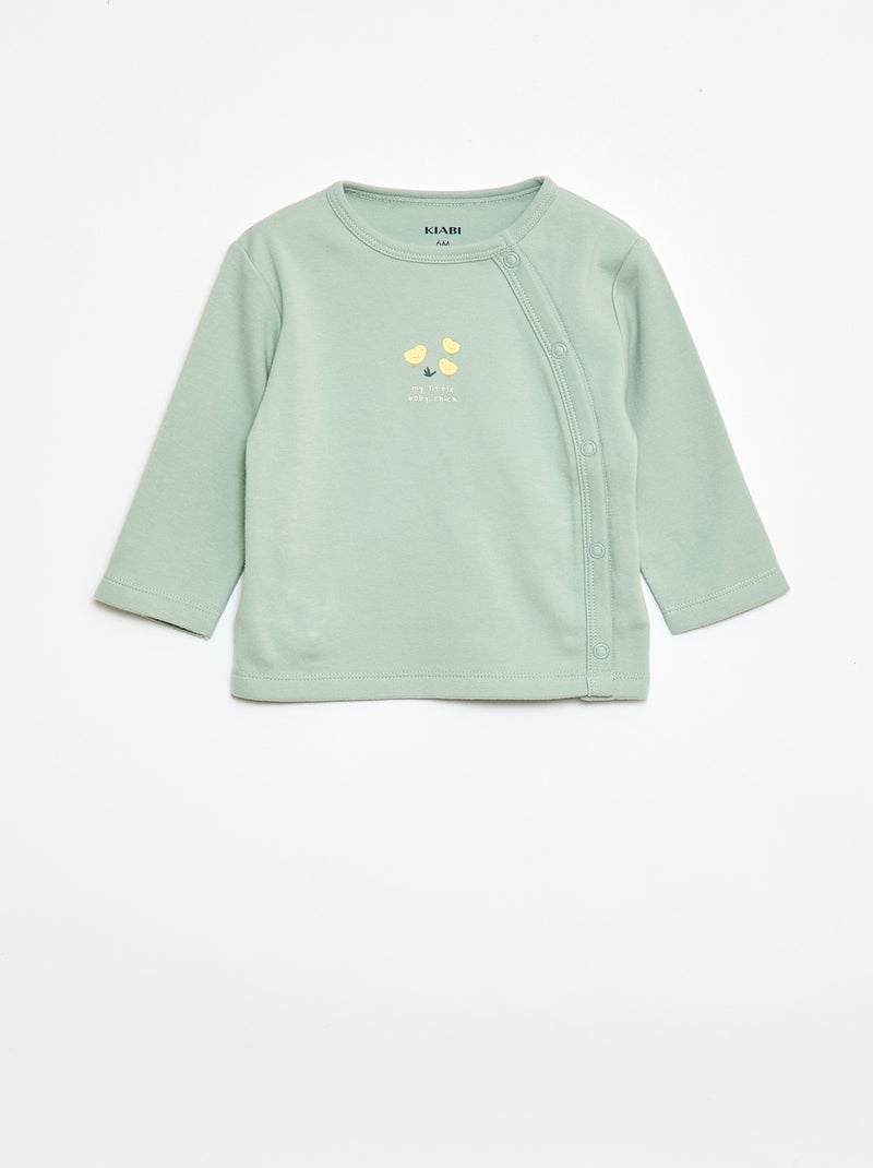 Pyjama-Set aus Molton - 2-teilig Grün - Kiabi
