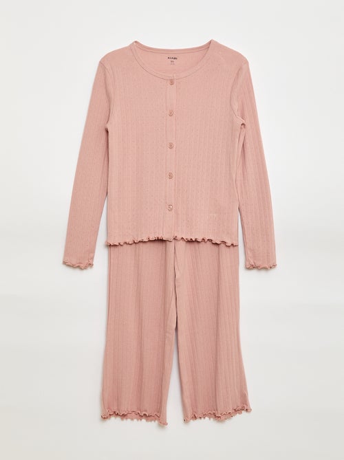 Pyjama-Set aus Pointelle-Strick – 2-teilig - Kiabi