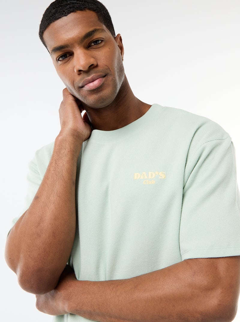 Pyjama-Set aus Waffelpiqué Grün - Kiabi