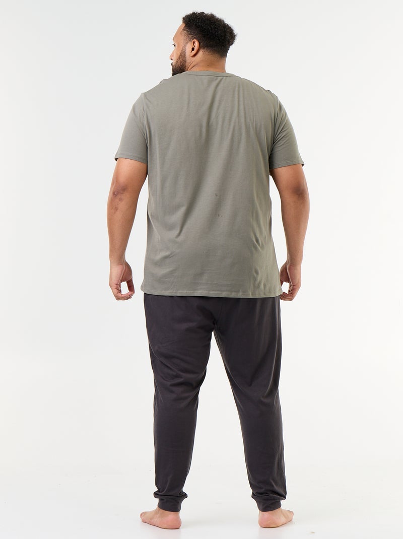 Pyjama-Set lang T-Shirt + Hose - 2-teilig Grau - Kiabi