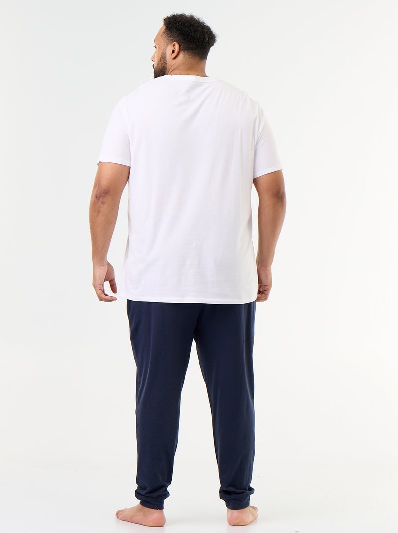 Pyjama-Set lang T-Shirt + Hose - 2-teilig Weiß - Kiabi