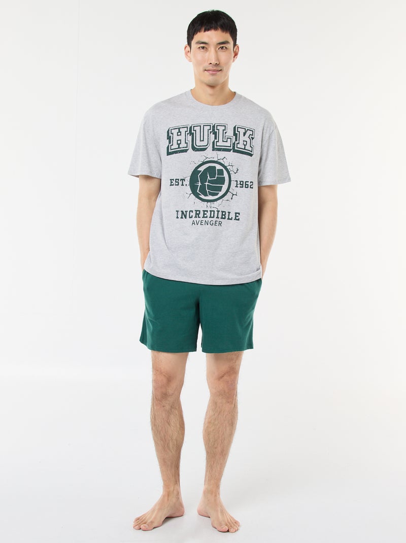 Pyjama-Set 'Marvel' 'Hulk' aus Baumwolle Grau - Kiabi