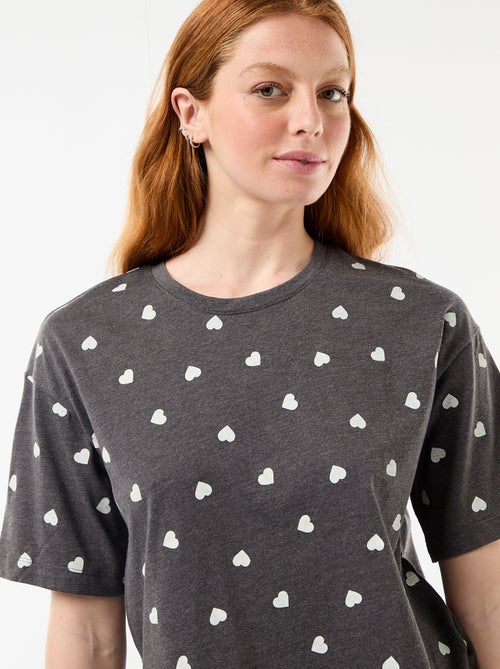 Pyjama-Set Oberteil + Shorts aus Baumwolljersey - Kiabi