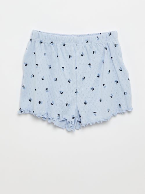 Pyjama-Set T-Shirt + Shorts aus Pointelle-Strick – 2-teilig - Kiabi