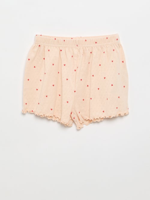 Pyjama-Set T-Shirt + Shorts aus Pointelle-Strick – 2-teilig - Kiabi