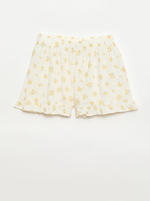 Pyjama short 2 pièces avec volants - Kiabi
