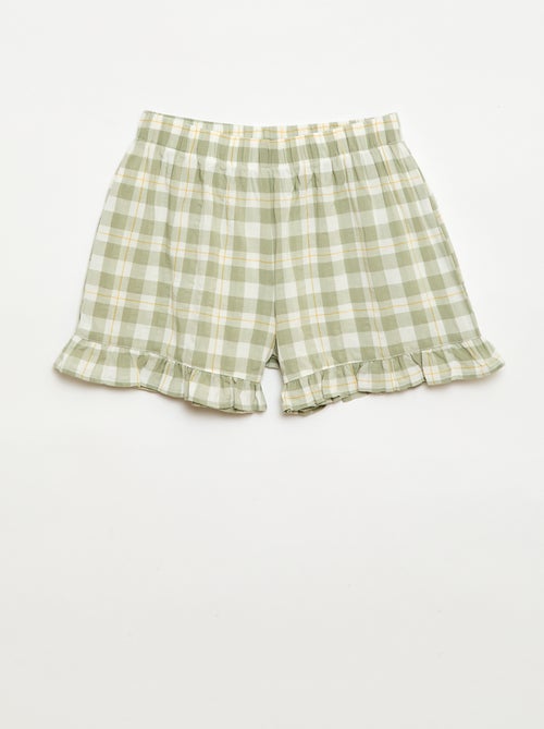 Pyjama short 2 pièces avec volants - Kiabi