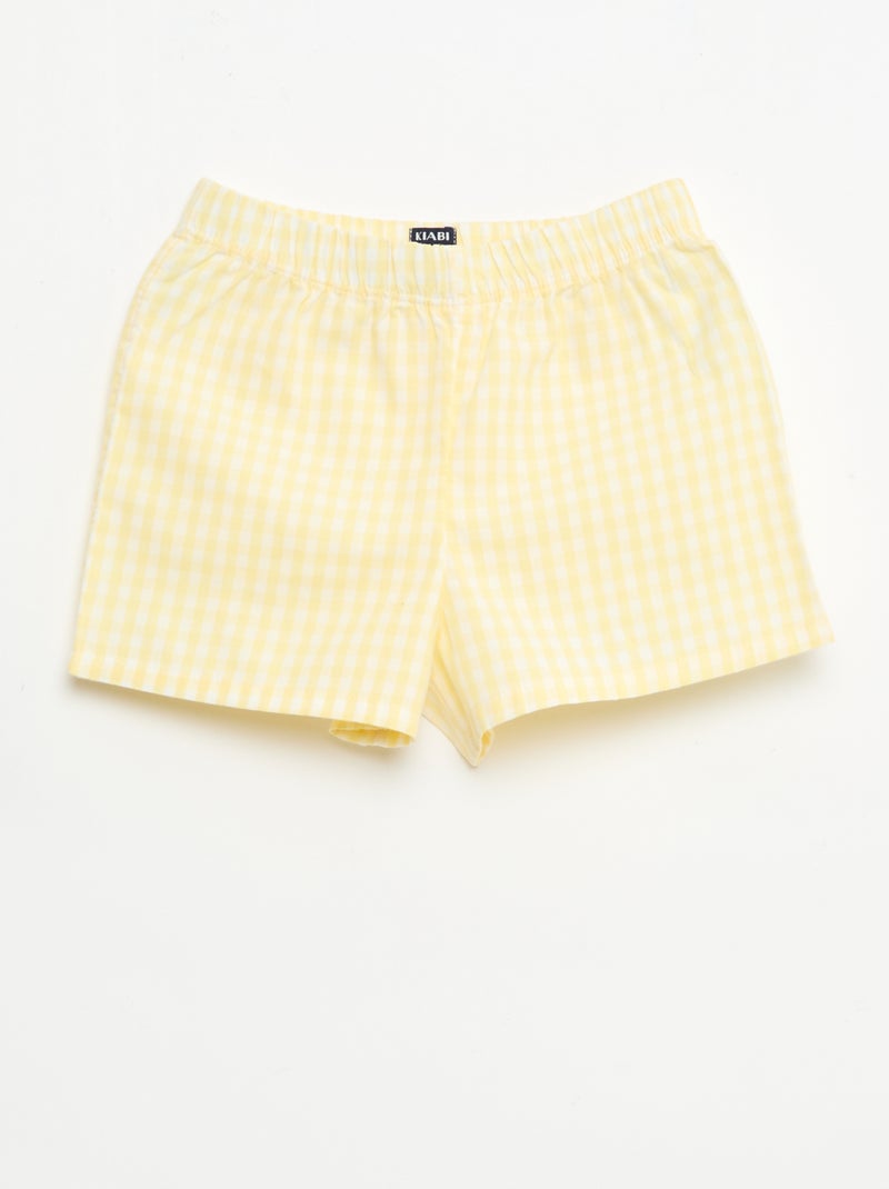 Pyjama short 2 pièces en coton Jaune - Kiabi