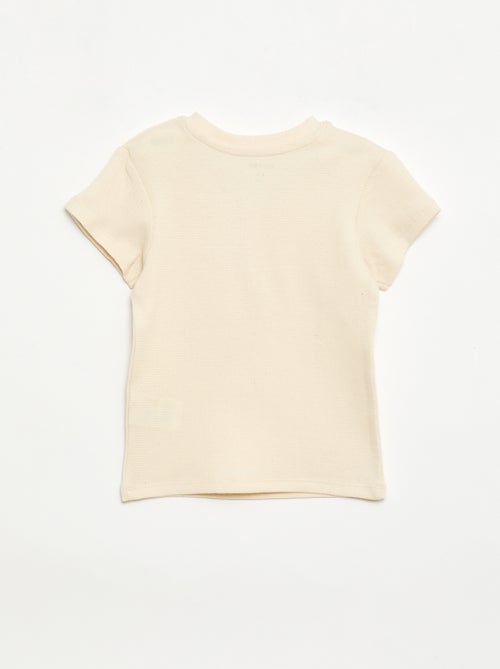 Pyjama short 2 pièces en maille côtelée - Kiabi