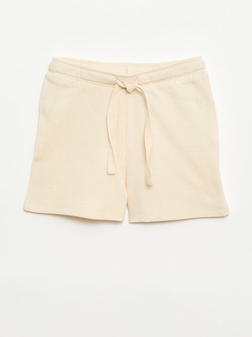 Pyjama short 2 pièces en maille côtelée - Kiabi