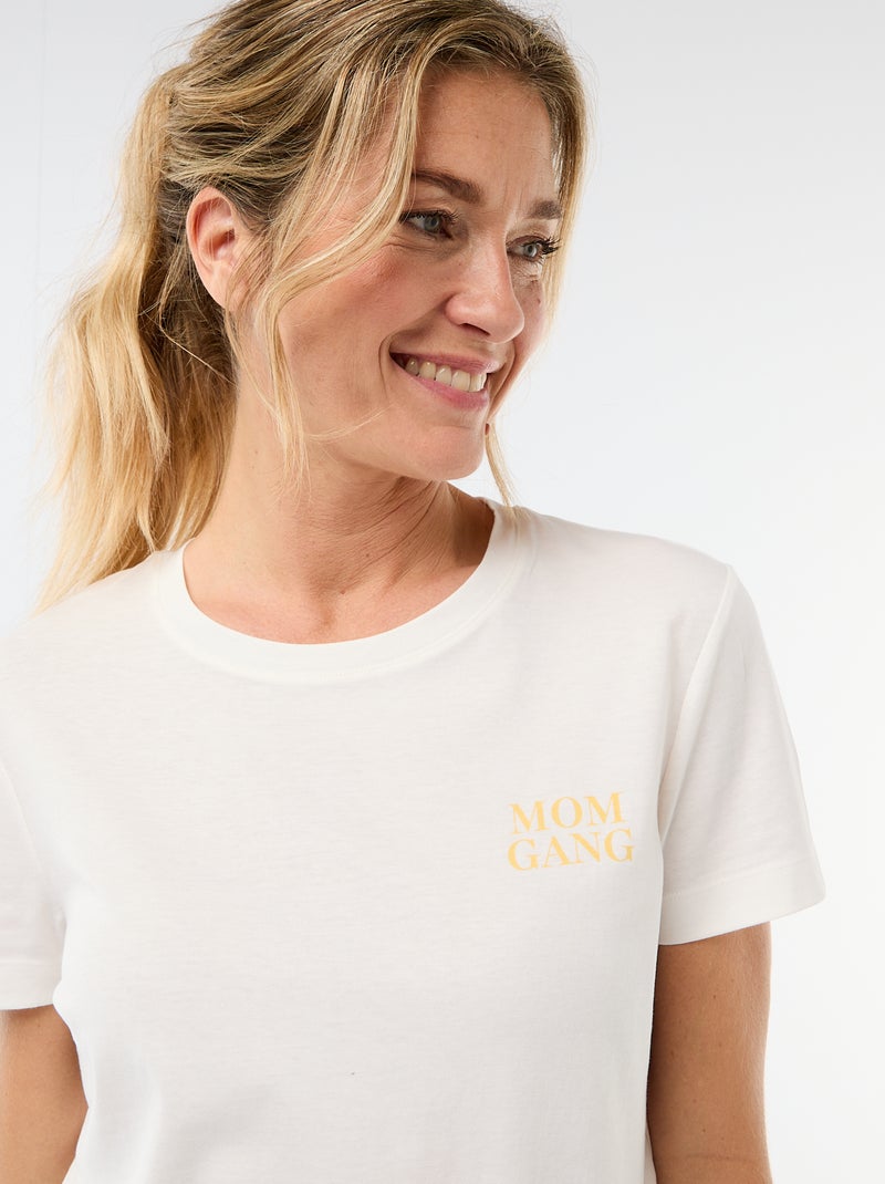 Pyjama short 2 pièces 'Fête des mères' Blanc - Kiabi