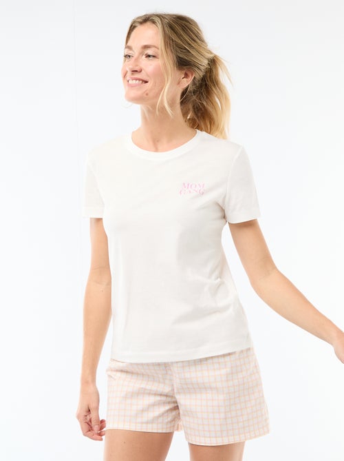 Pyjama short 2 pièces 'Fête des mères' - Kiabi