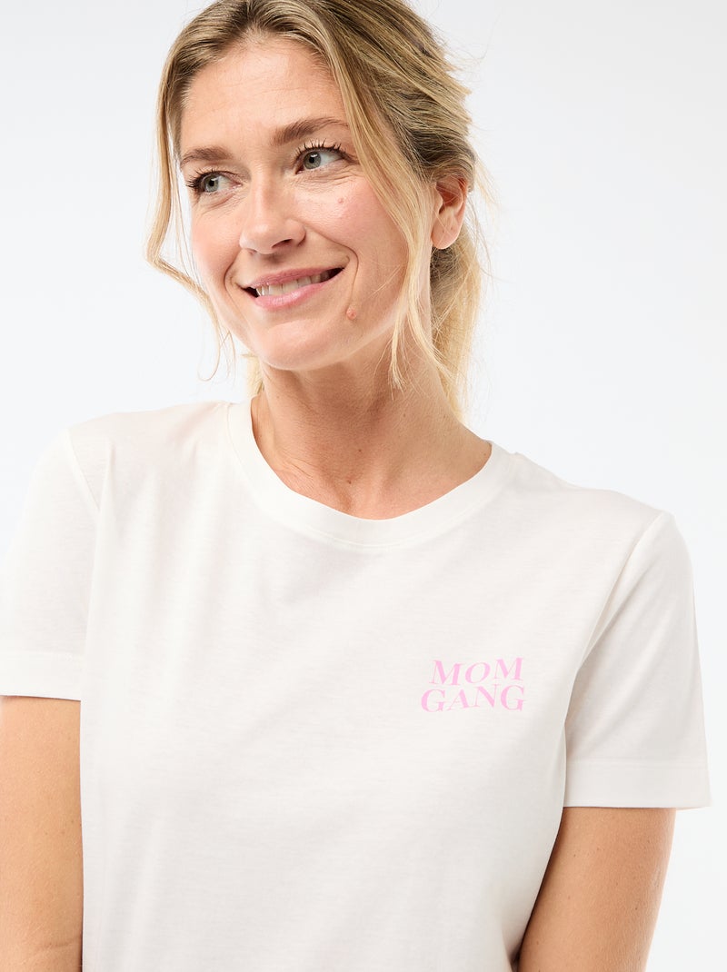 Pyjama short 2 pièces 'Fête des mères' Blanc - Kiabi