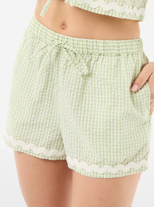 Pyjama short carreaux vichy 2 pièces - Kiabi