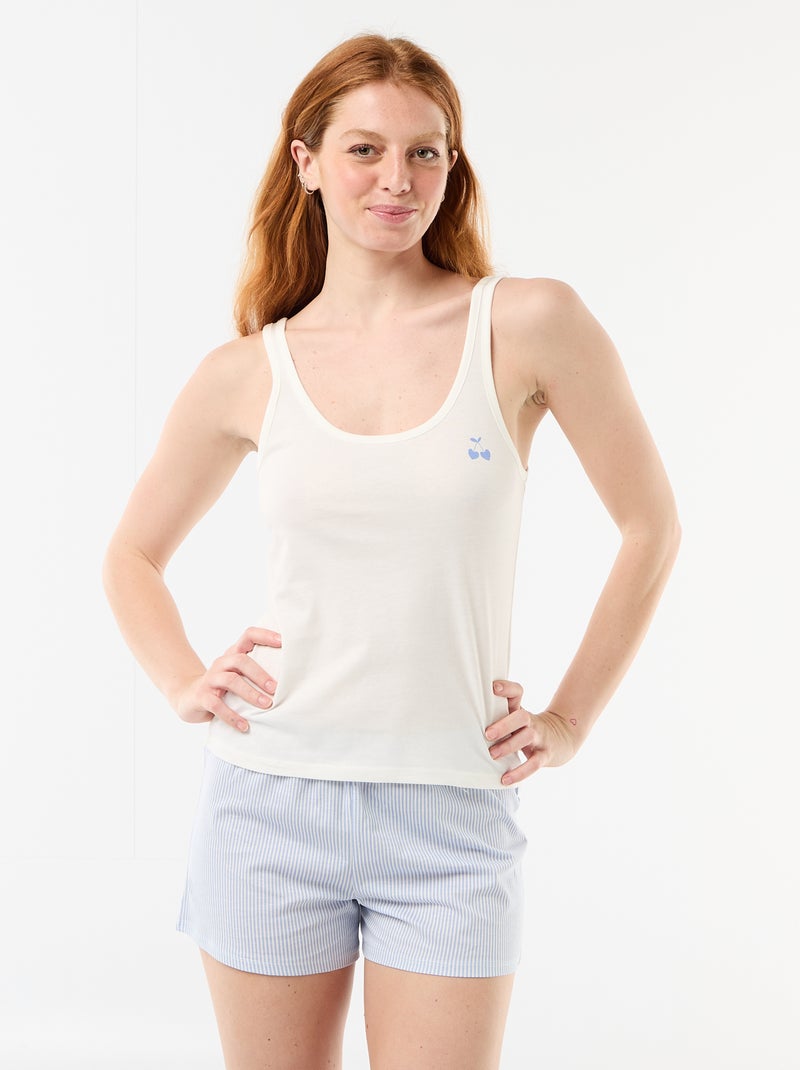 Pyjama short imprimé - 2 pièces Bleu - Kiabi