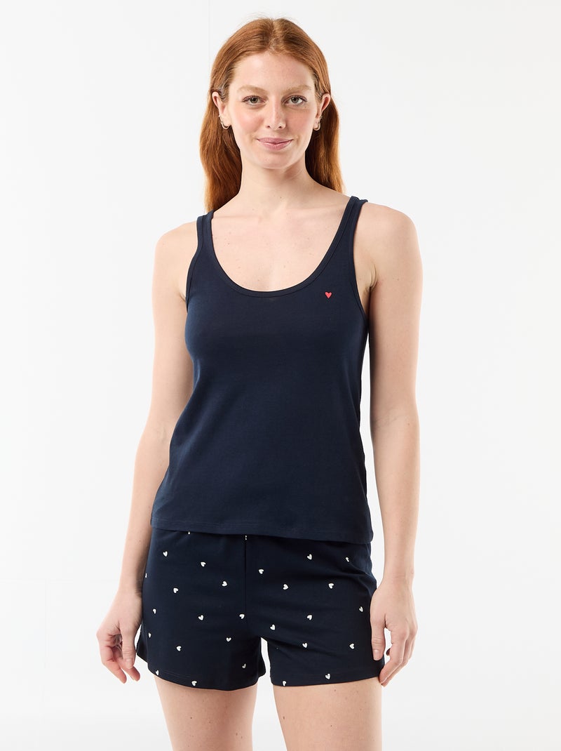 Pyjama short imprimé - 2 pièces Bleu - Kiabi