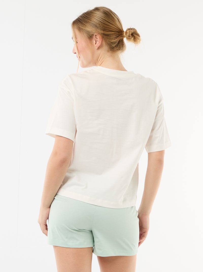 Pyjama short imprimé 'Simba' - 2 pièces Blanc - Kiabi