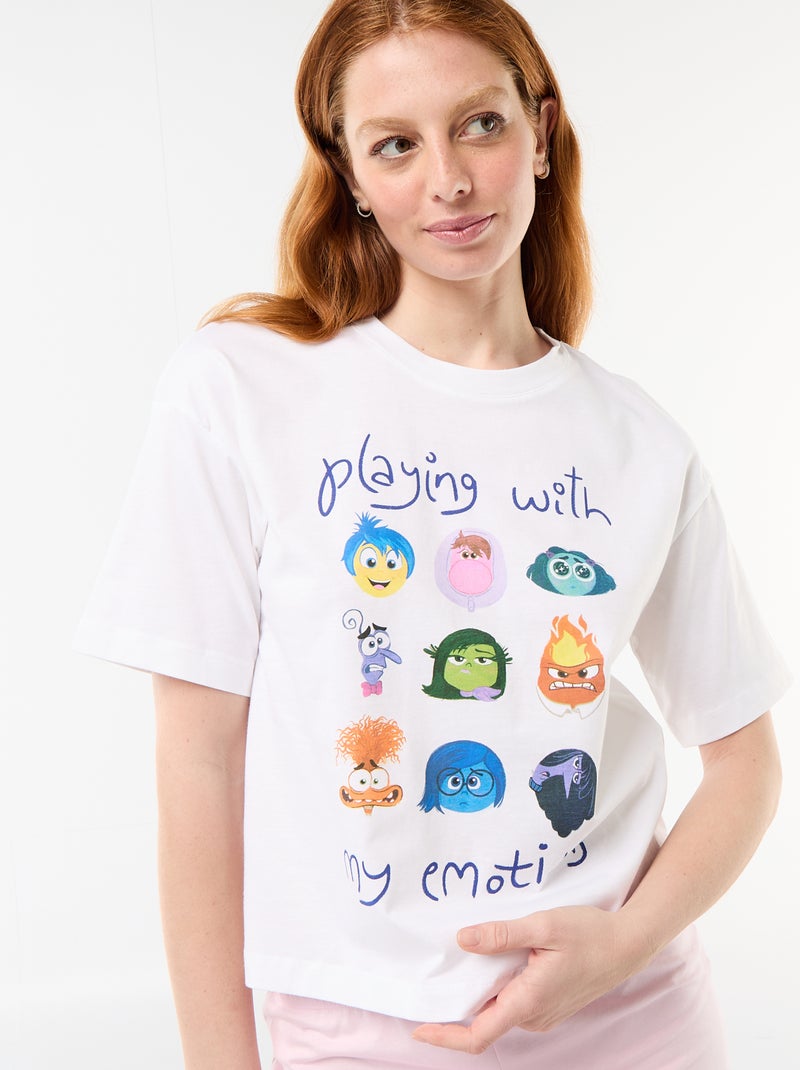 Pyjama short imprimé 'Vice Versa' - 2 pièces Blanc - Kiabi