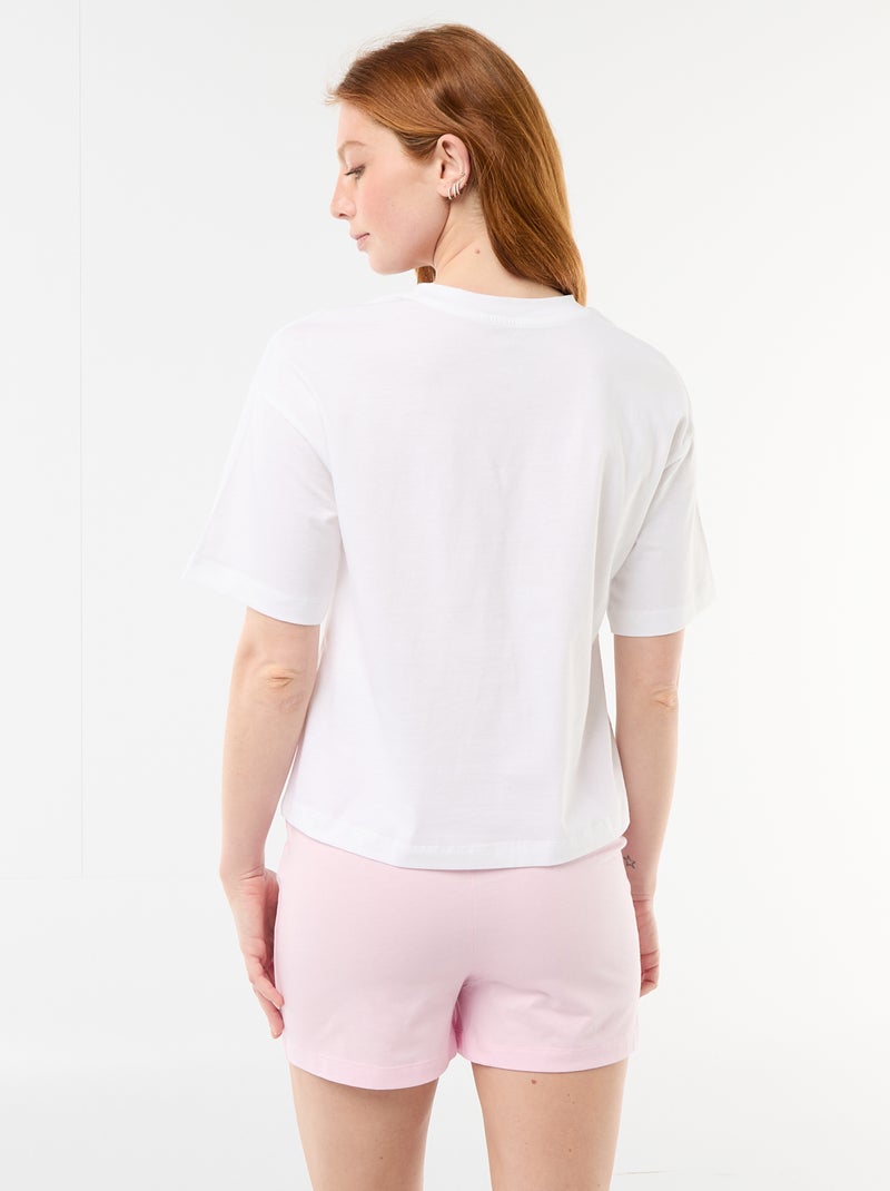 Pyjama short imprimé 'Vice Versa' - 2 pièces Blanc - Kiabi