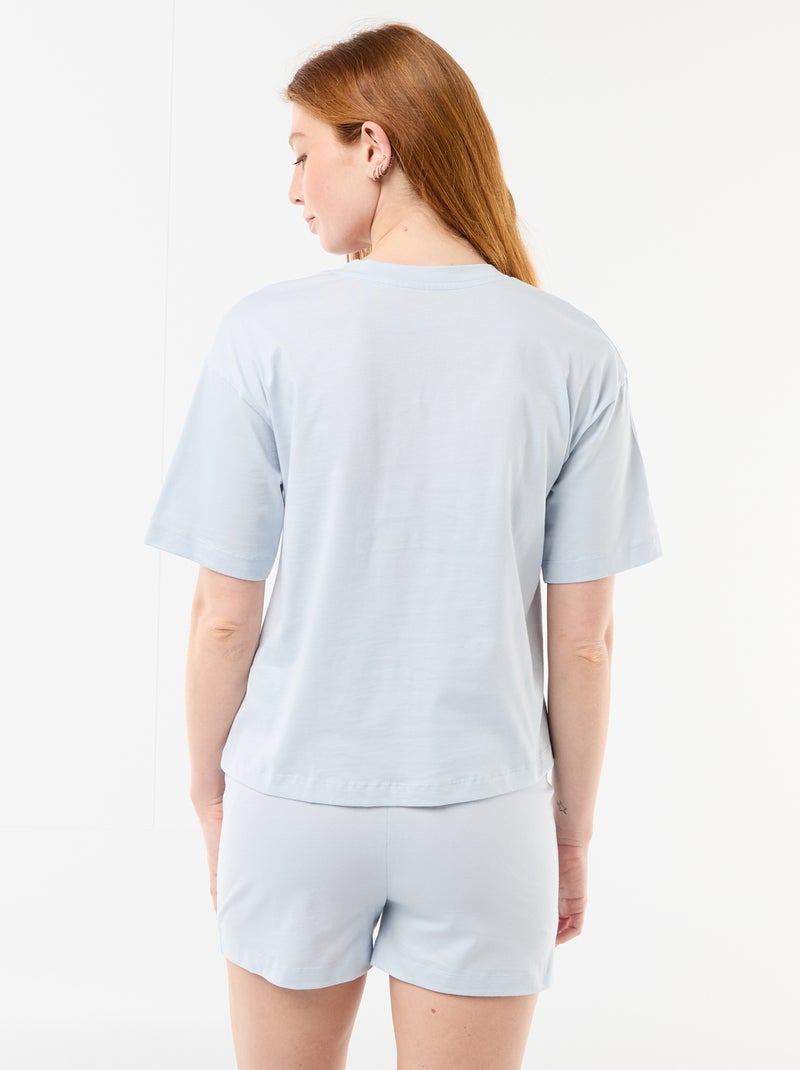 Pyjama short imprimé 'Vice Versa' - 2 pièces Bleu - Kiabi