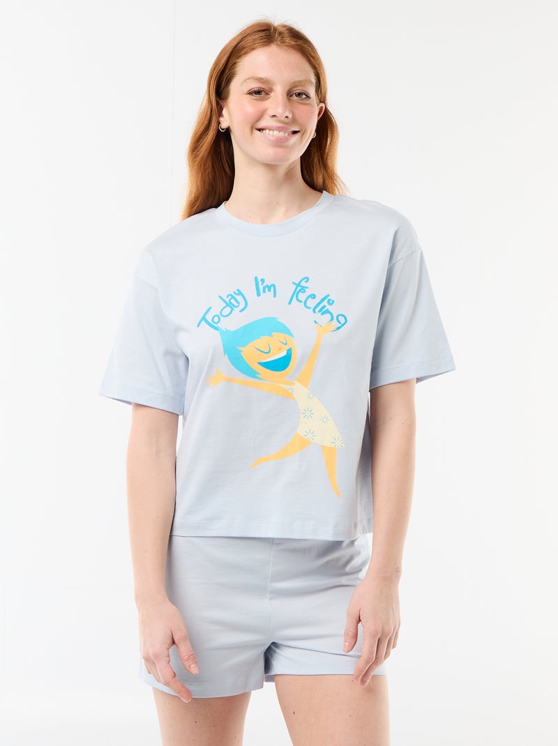 Pyjama short imprimé 'Vice Versa' - 2 pièces Bleu - Kiabi