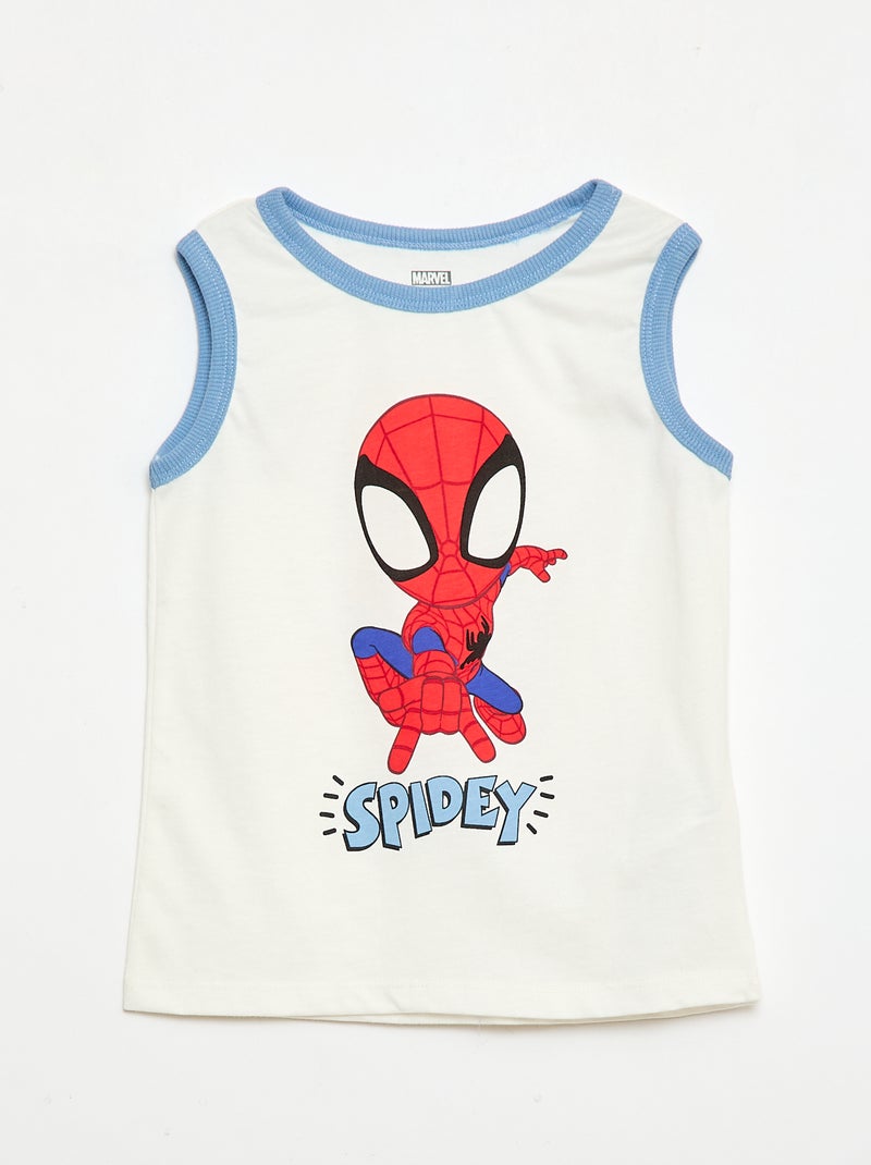 Pyjama short 'Marvel' 'Spider-Man' - 2 pièces Blanc - Kiabi