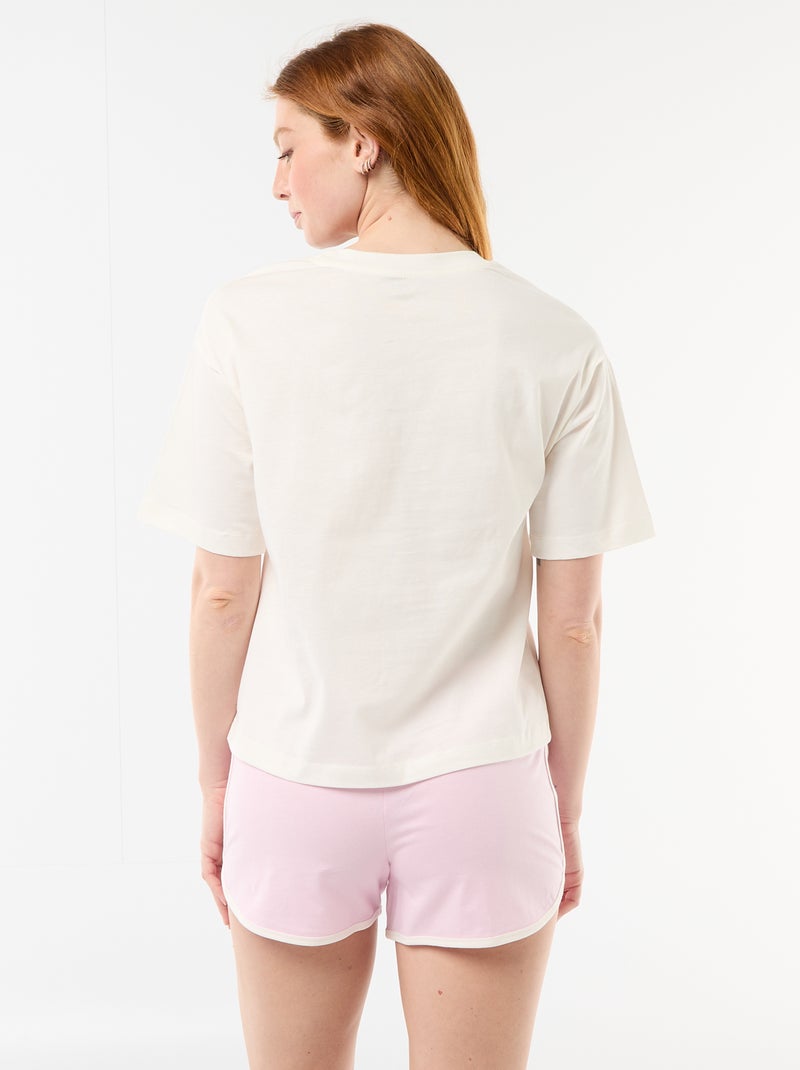 Pyjama short 'Miss Bunny' - 2 pièces Blanc - Kiabi