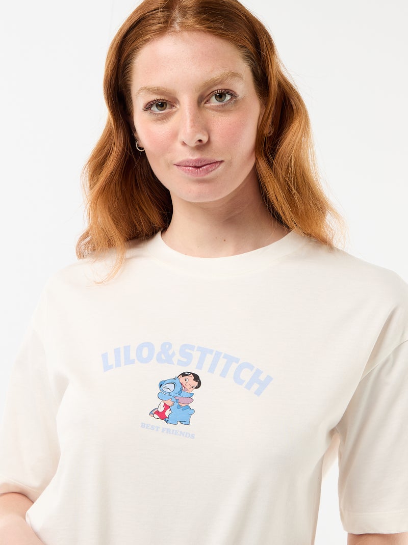 Pyjama short 'Stitch' - 2 pièces Blanc - Kiabi