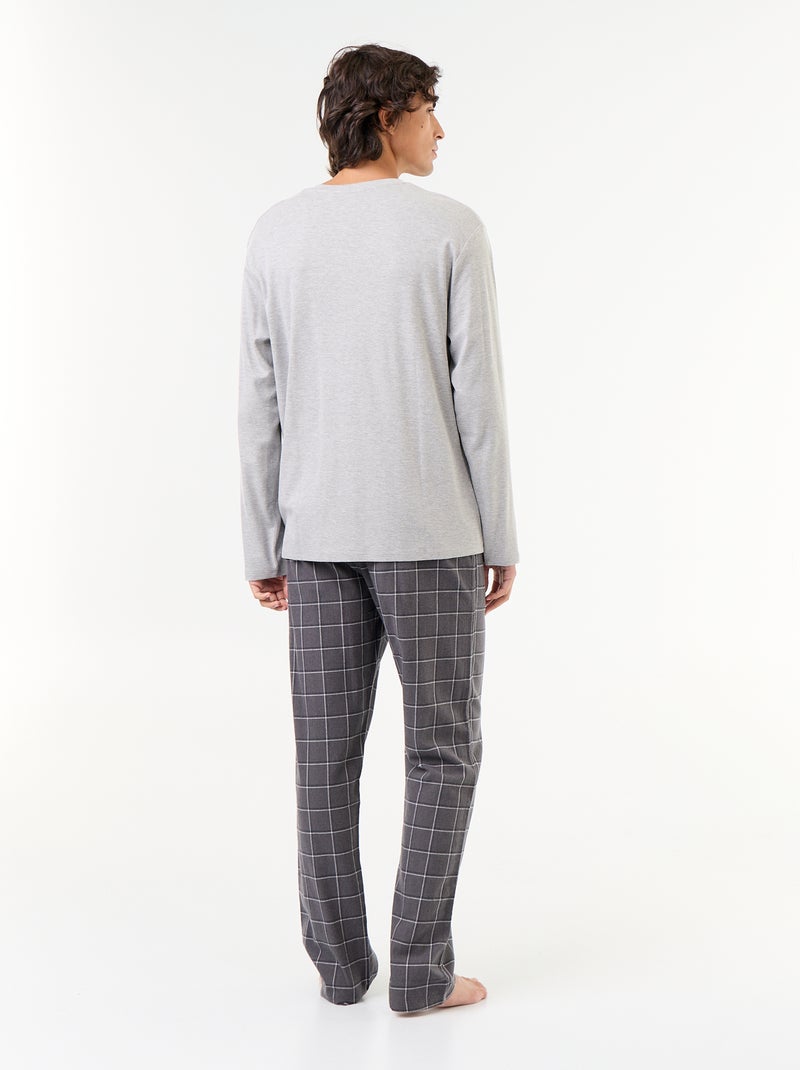 Pyjama T-Shirt + Flanellhose - 2-teilig Gris - Kiabi