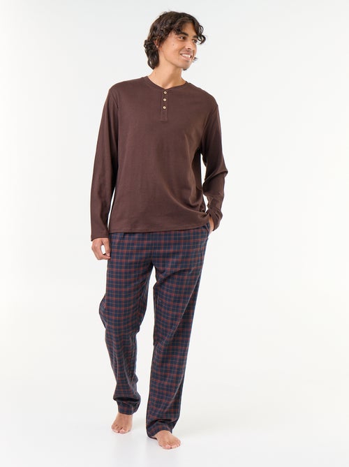 Pyjama T-Shirt + Flanellhose - 2-teilig - Kiabi