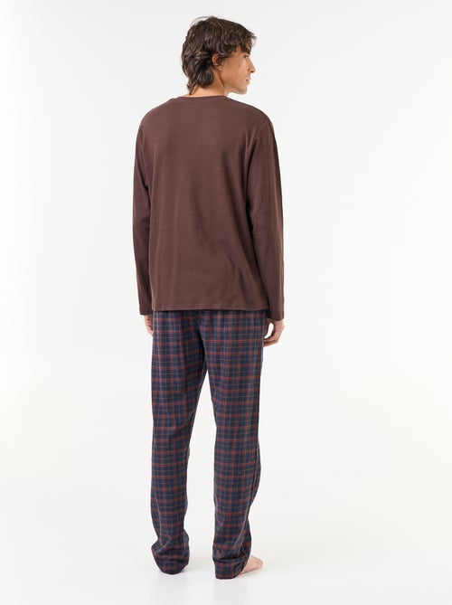 Pyjama T-Shirt + Flanellhose - 2-teilig - Kiabi