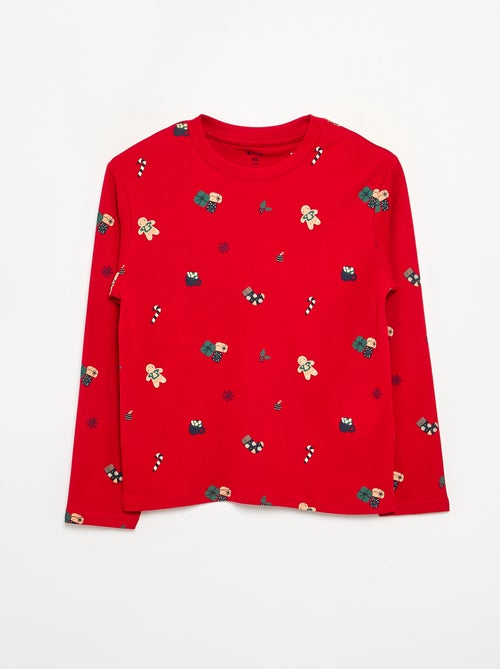 Pyjama 'Weihnachten' 2-teilig - Langarm-T-Shirt + Hose - Kiabi